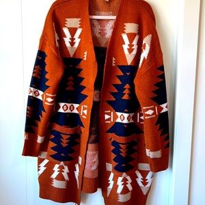 Boho style southwest print cardigan
